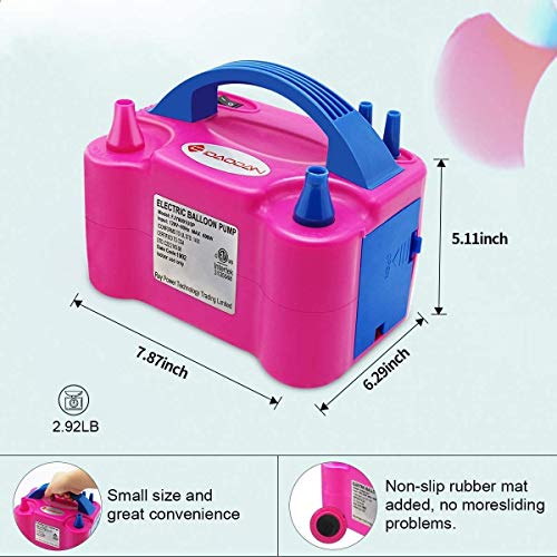 IDAODAN Portable Dual Nozzle Rose Red 110V 600W Electric Balloon Blower Pump/Electric Balloon Inflator For Decoration IDAODAN Portable Dual Nozzle Rose Red 110V 600W Electric Balloon Blower Pump/Electric Balloon Inflator For Decoration